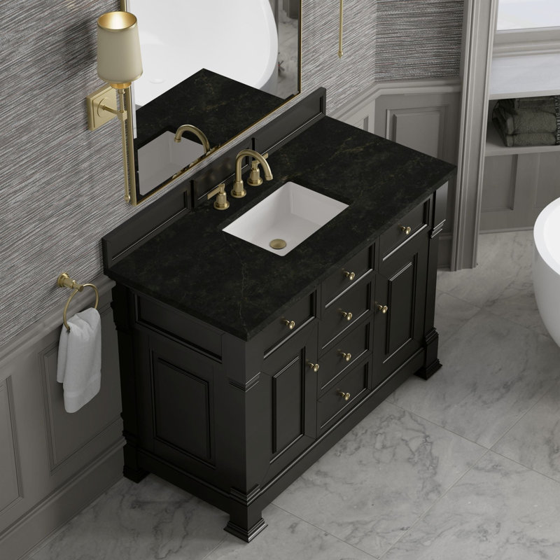 Brookfield 48'' W Single Vanity, Black Onyx, Phantome Eclos, Widespread
