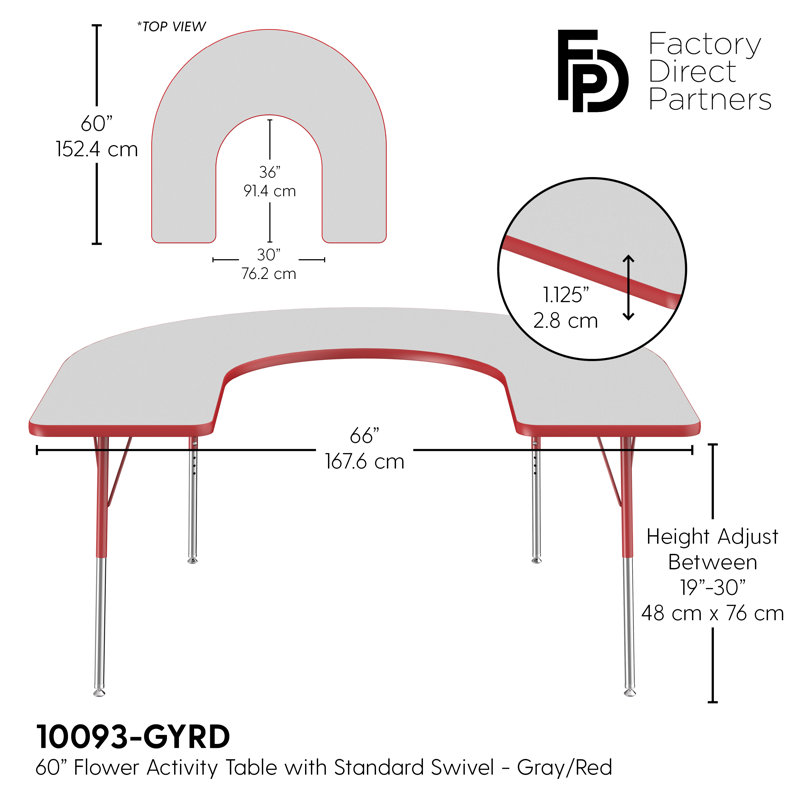 Table d'activité 66 "x 60", Rouge