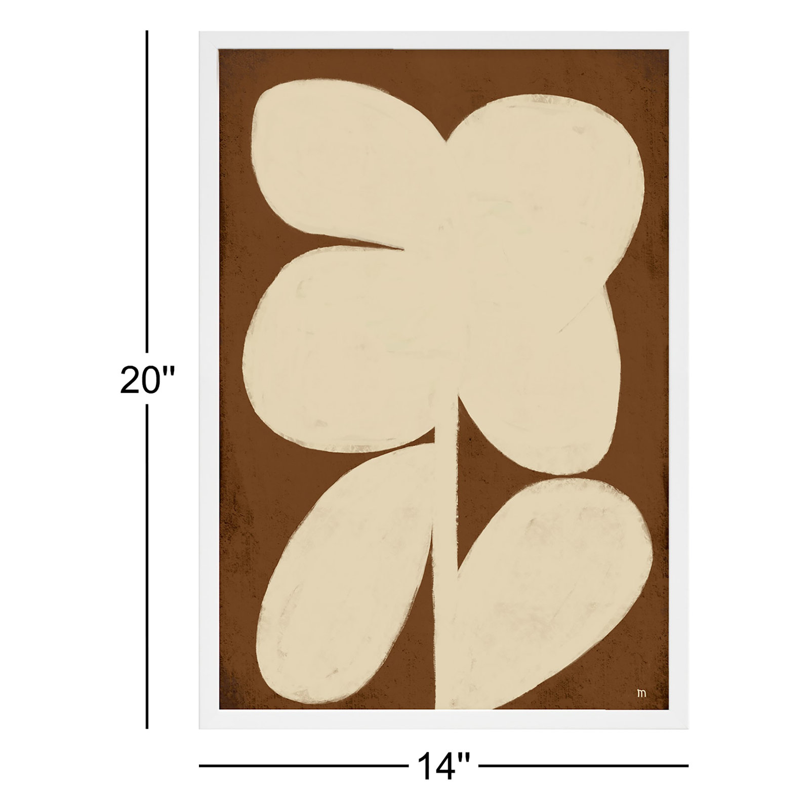 Flower 2 Print, 20" H x 14" W, White Framed