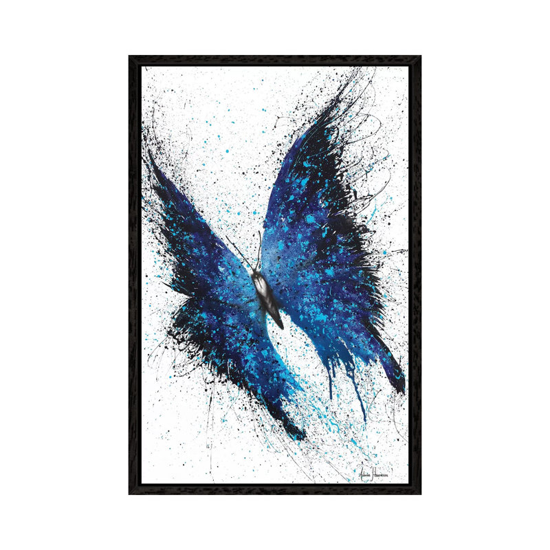 Tropical Wings by Ashvin Harrison - Print on Canvas, 66.04 cm H x 45.72 cm W, Black Framed