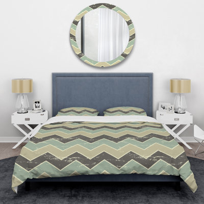 Ensemble de housse de couette en microfibre brun / vert 3 pièces