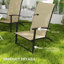 Chaise de salle à manger d'extérieur empilable, ensemble de 2 chaises de patio à haut dossier