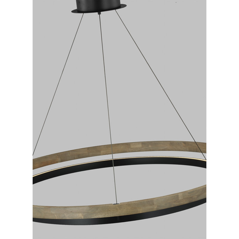 Grace 1 - Light LED Chandelier, Matte Black, 3.8" H x 48" W x 48" D, Gray