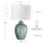 Lampe de table 24,5 po 3 lumières Celadon en céramique verte avec abat-jour tambour-1122774098