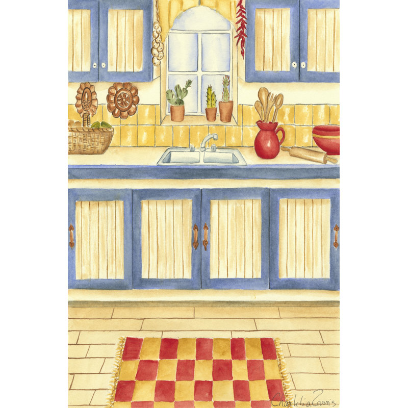 Western Kitchen - Wrapped Canvas Painting, 46cm H x 30cm W x 3.8cm D