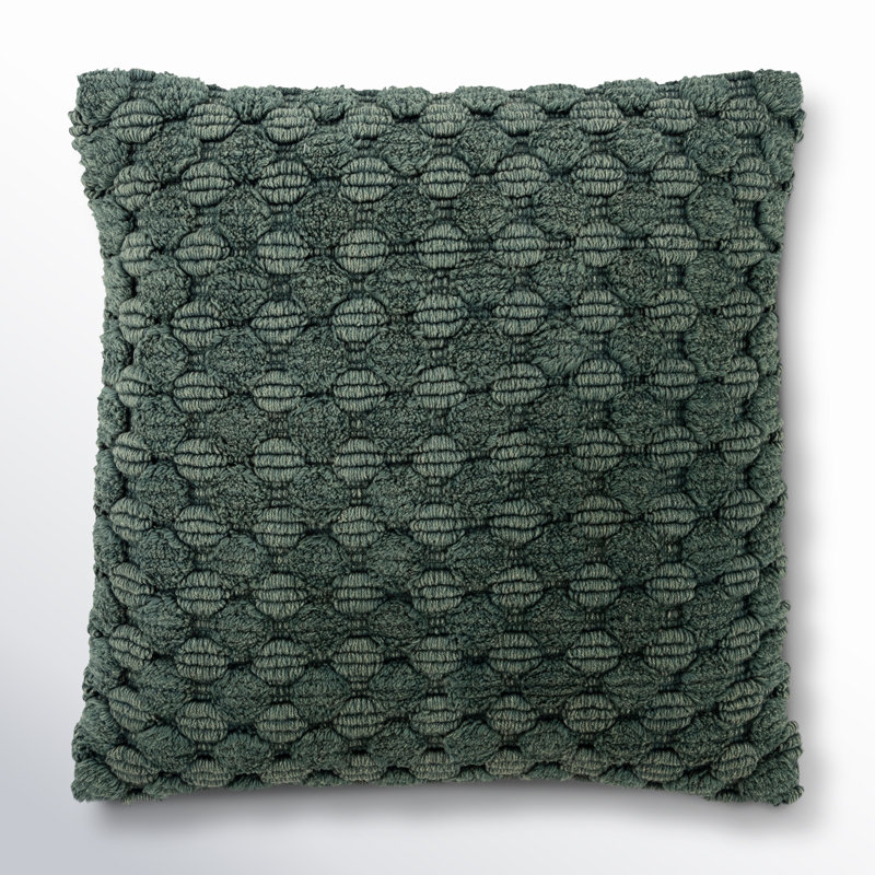 HomeRoots 518702 20 in. Green Cotton Throw Pillow with Texture