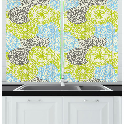 Geometric Pointed Kitchen Curtain