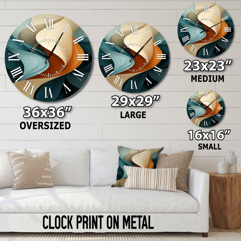 Horloge murale Teal, Surdimensionné