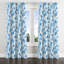 Rideaux Modern Modern - abstrait géométrique bleu avec œillets - 1 panneau-500264289-500264293