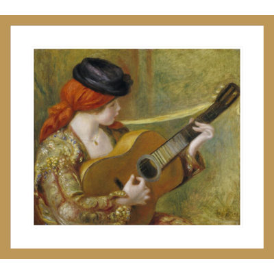 «Jeune Espagnole jouant de la guitare» par Pierre-Auguste Renoir, reproduction giclée encadrée