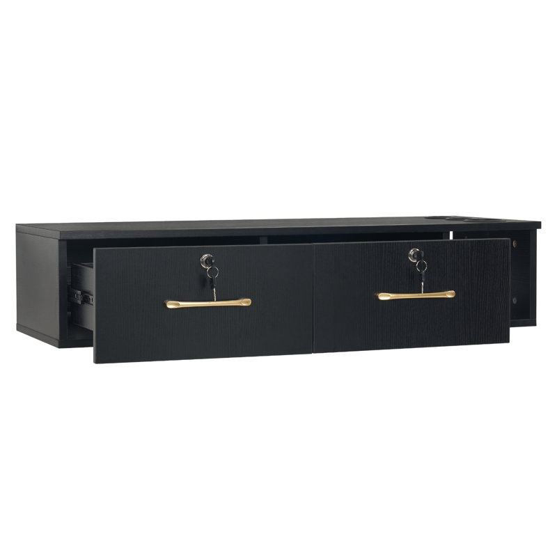 Rangement mural pour coiffeuse Mabrey, Noir