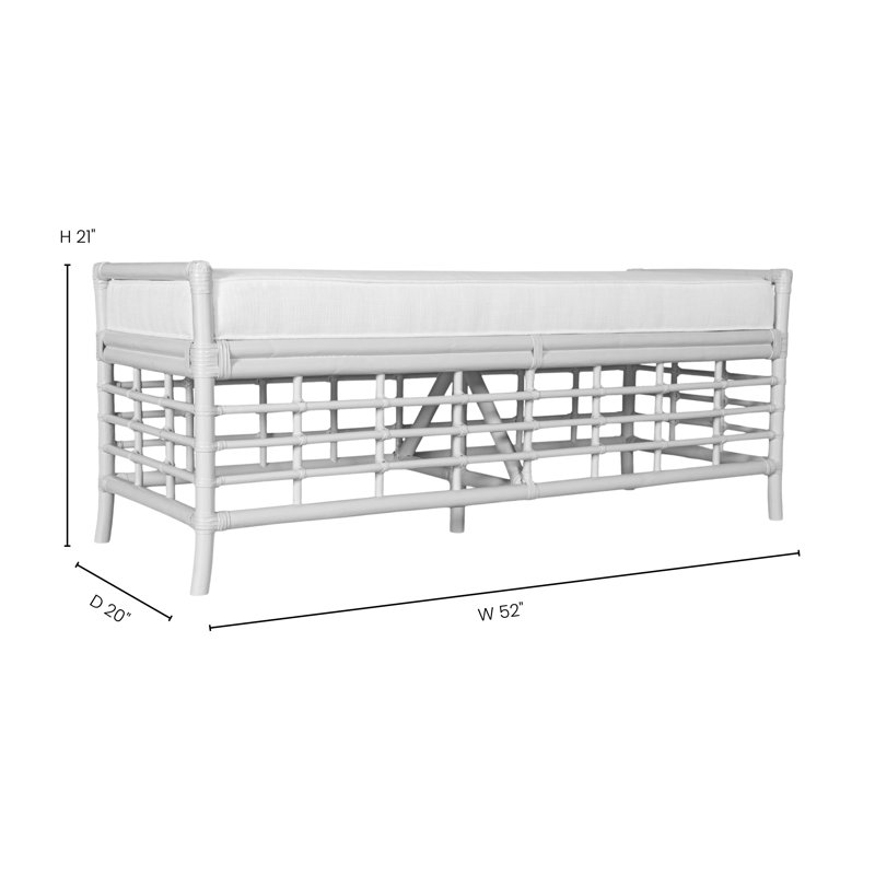 Luna Upholstered Bench, Evergreen