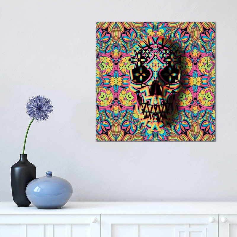 Skull Geo, Square by Ali Gulec - Wrapped Canvas Gallery-Wrapped Canvas Giclée, 45.72 cm H x 45.72 cm W x 1.91 cm D