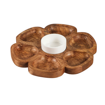 Millwood Pines Shikhare Wood Divided Serving Dish