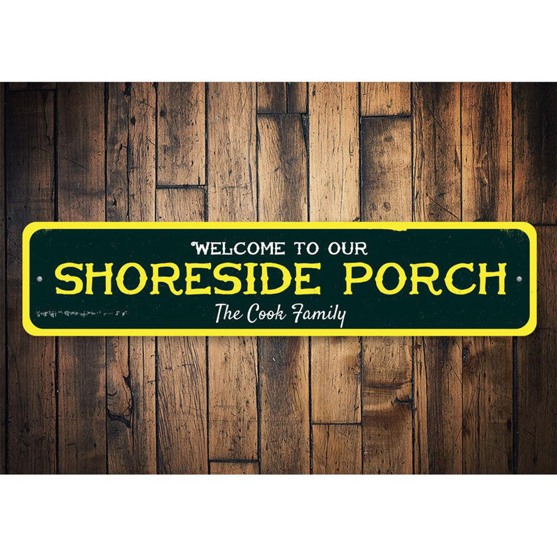 Plaque en aluminium Shoreside Porch, H 6 po x l 24 po x P 0,06 po
