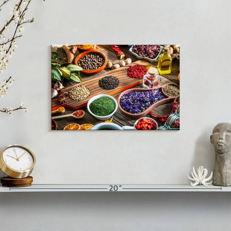 Yarlin Rustic Kitchen Herbs And Spices, 8" H x 12" W