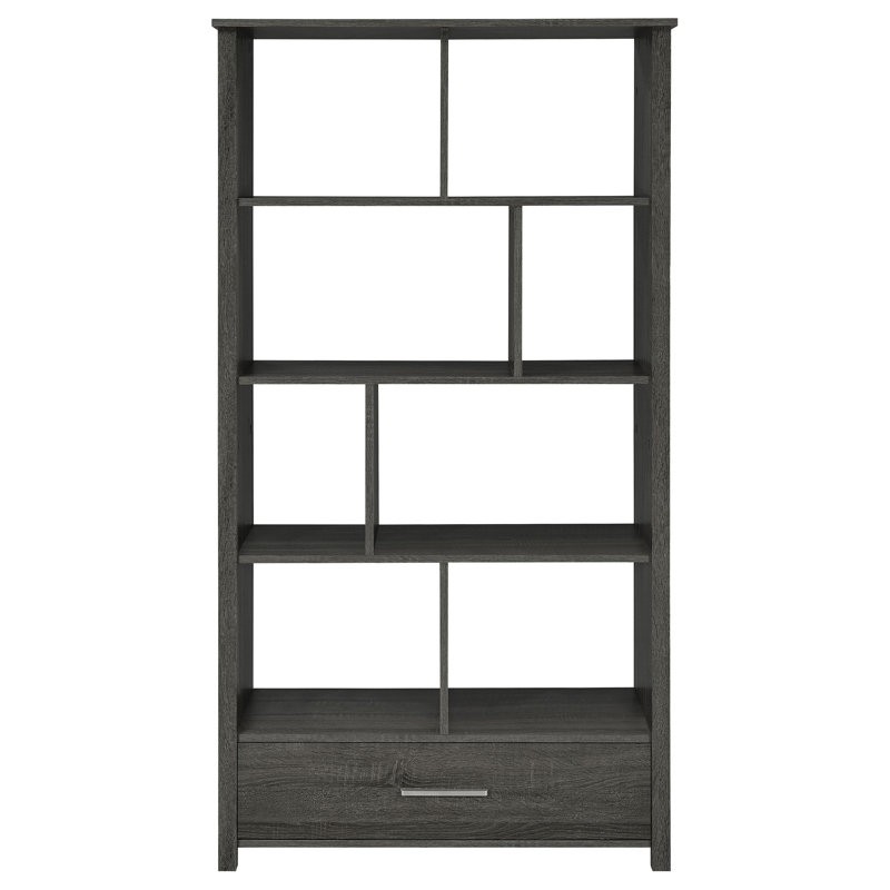 Leelin Geometric Storage Bookcase, Weathered Gray
