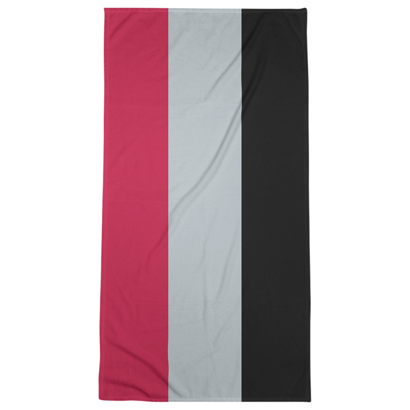 Beach Towel, Polyester/Cotton, Bath Towel, Red/Silver/Black