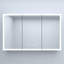 Rectangular Silver Aluminum Recessed/Surface Mount Medicine Cabinet With Mirror LED And Clock