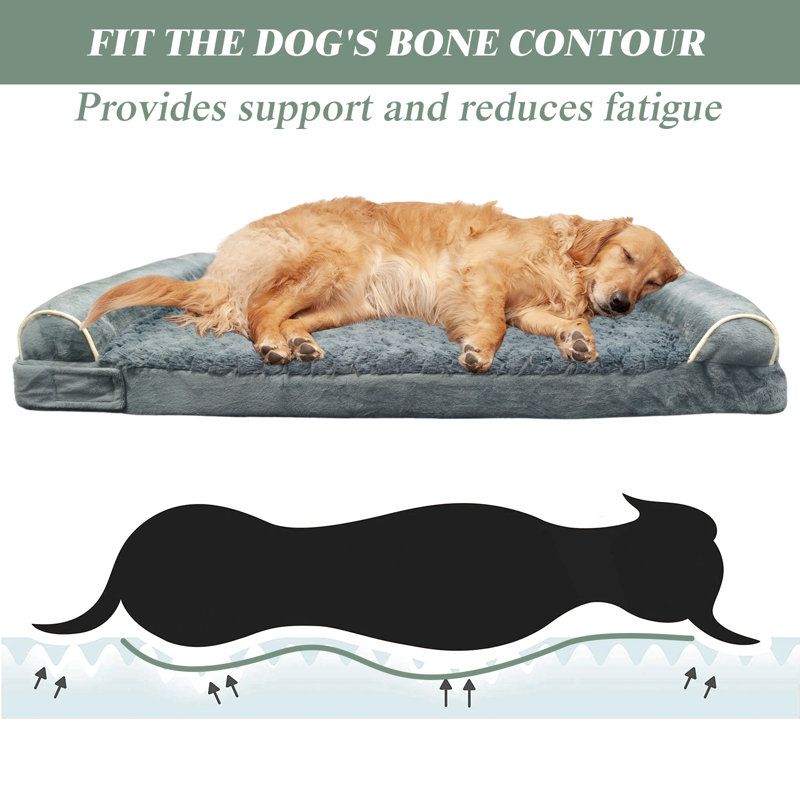 Lit pour chien apaisant pour petits chiens, L 36 po x l 26 po x H 6,5 po, Gris foncé