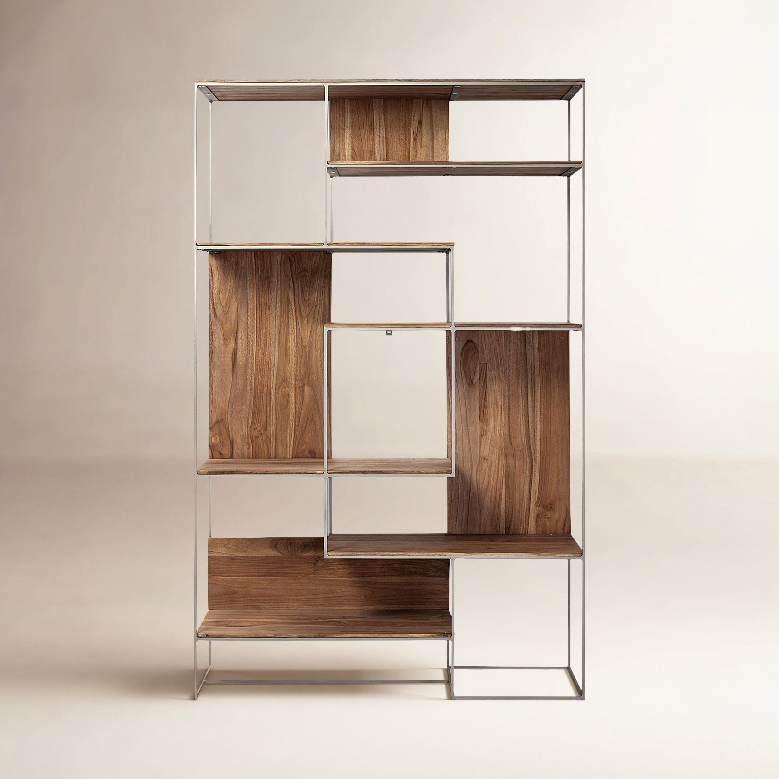 Narrow Bookcase, Brown/Silver