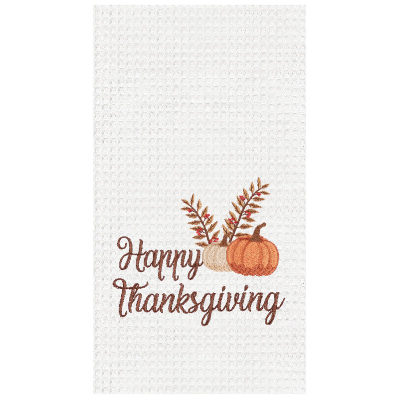 Serviette de cuisine Happy Thanksgiving Waffle Weave
