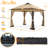 11 Ft. W x 11 Ft. D Iron Patio Gazebo with Solar LED Lights-110916858-110916857
