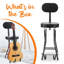 Siège avec coussin rembourré - Dossier robuste et ergonomique avec support pliable, repose-pieds, conception pliable, supporte les guitare acoustique, électrique et basse, capacité de charge maximale de 300 lb