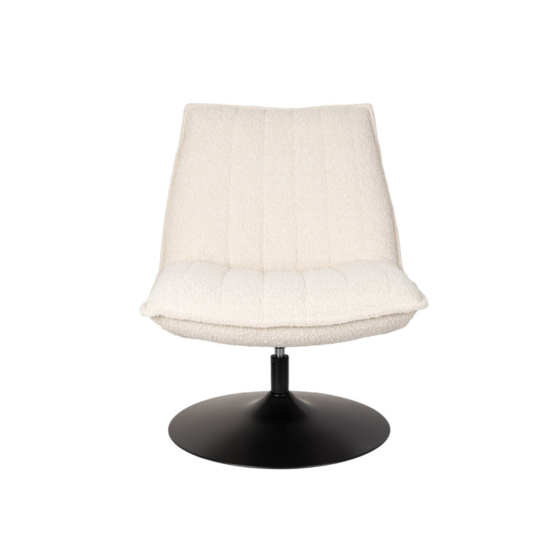 Jax Swivel Chair, White Polyester Blend