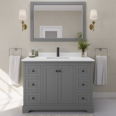 Avery 48'' Single Bathroom Vanity with Marble Top
