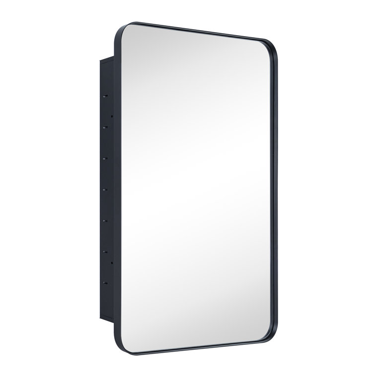 Haslem Recessed Framed Medicine Cabinet with Mirror and Adjustable Shelves