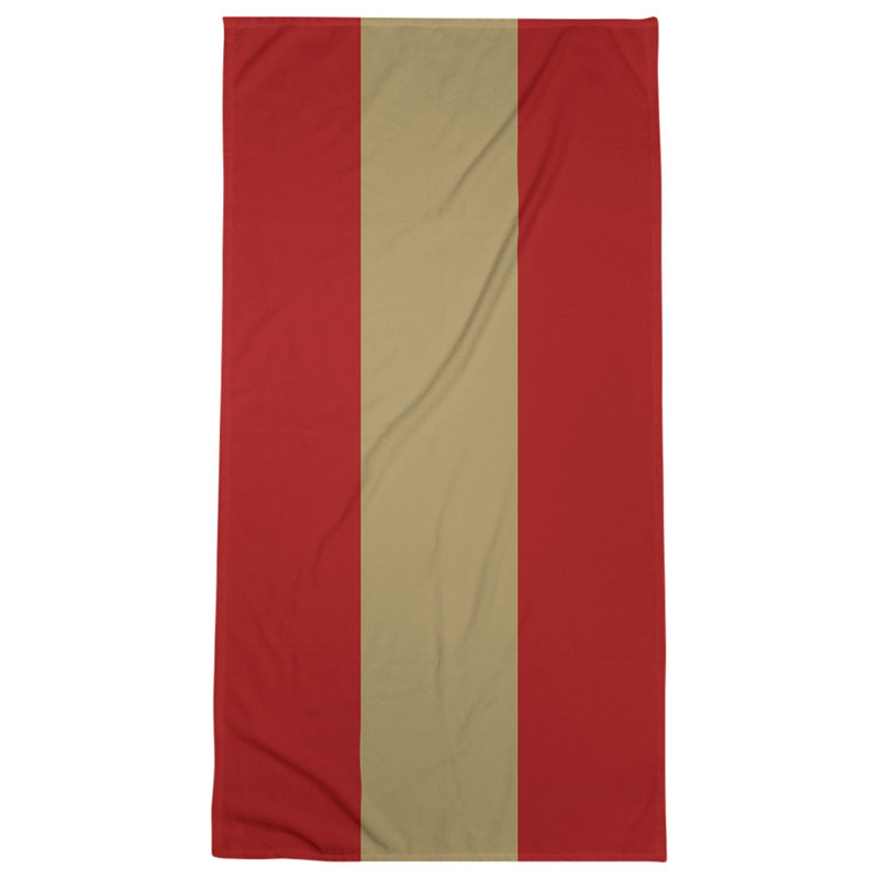 Cotton Blend Beach Towel, Red/Gold