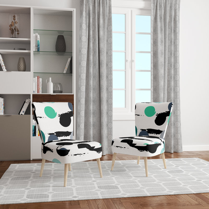 Chaise d'appoint rembourrée à motif noir