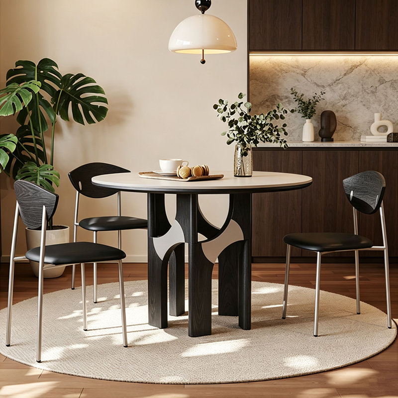 Table italienne vintage en dalle de pierre, 29.5" H x 43.3" W x 43.3" D, 5