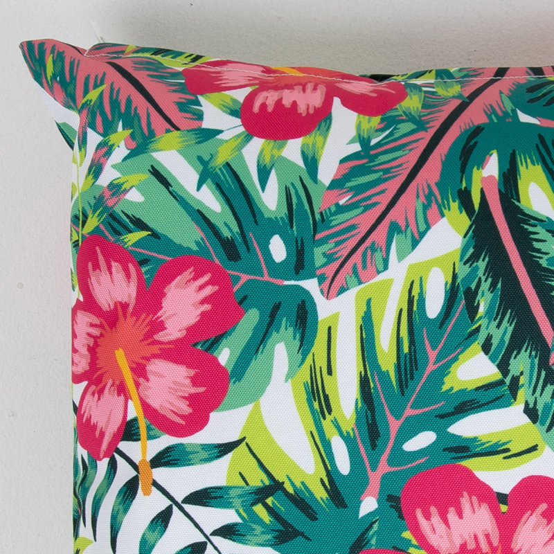 Tropical Flower Indoor-Outdoor Cushion, Multicolour