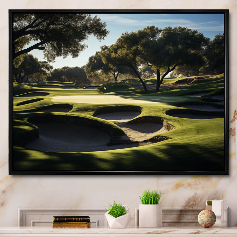 Golf Precision Putt I - Imprimé, H 16 po x l 32 po x P 1 po, Cadre flottant noir