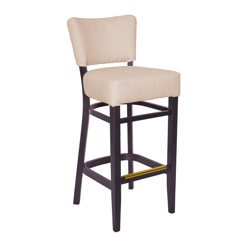 Tabouret de bar Madison, Acajou foncé, Crème, crème