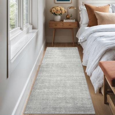 Tapis lavable à rayures rétro antidérapant (beige)