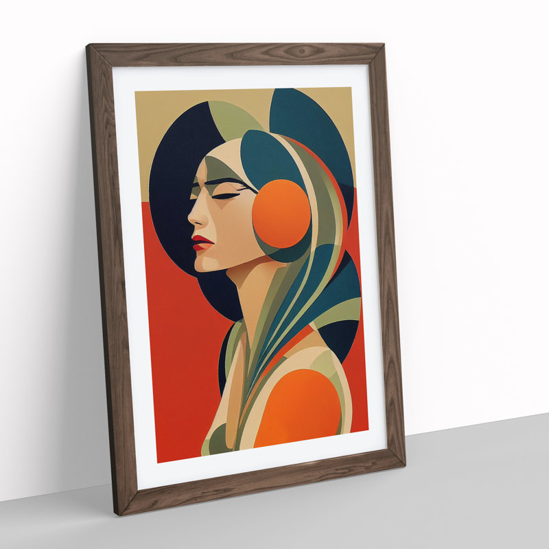 XV1022-2637X Magnificent Abstract Woman - Single Picture Frame Print, 64cm H x 46cm W x 2cm D, Walnut