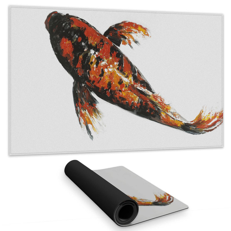 Red butterfly koi fish - 14.00"x24.25" Desk mat