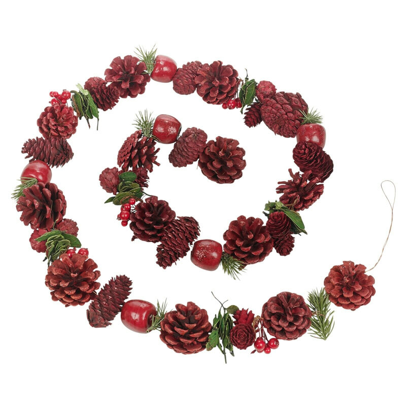 150cm Faux Wood Chip / Wood Curl Garland, Red