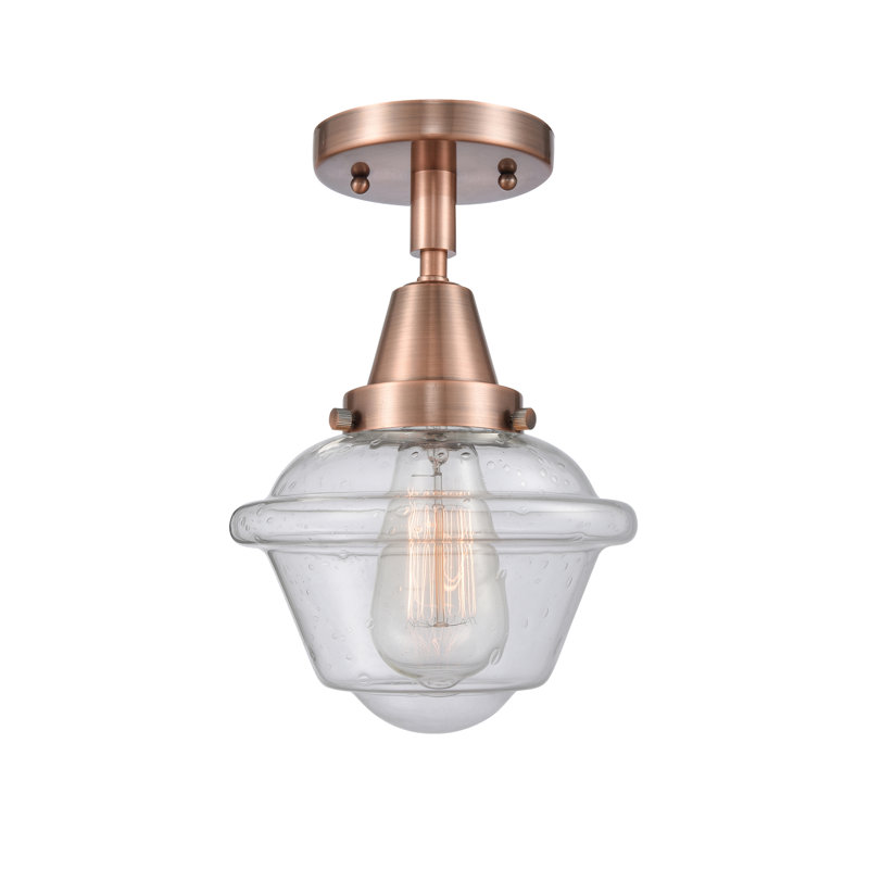 Grourke Glass Flush Mount, Seedy, Antique Copper