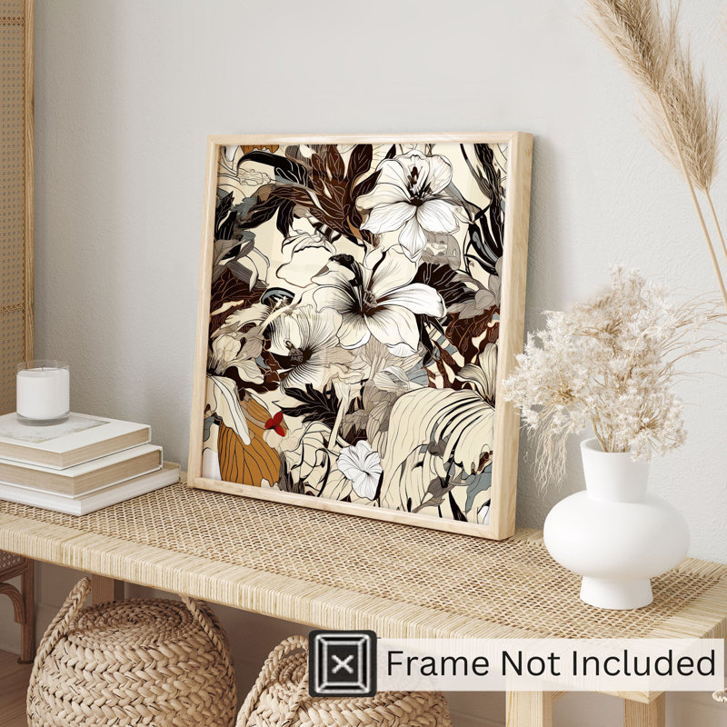 Impression florale moderne sans cadre, H 24 po x l 24 po