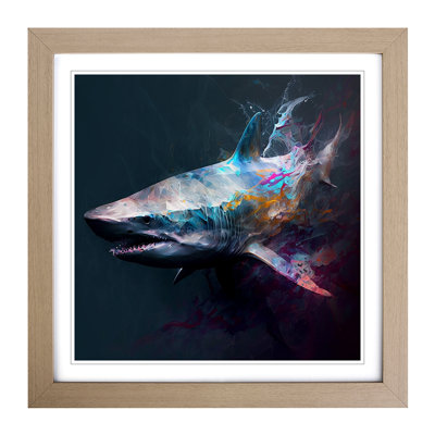 Shark Gestural Art - Framed Print