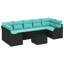 Ensemble de canapé de jardin avec coussin manuel Vidaxl 8 pièces noir et turquoise