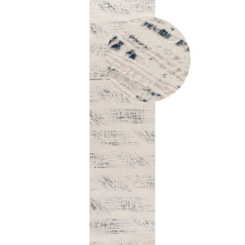 Carmel Modern Abstract Cream/Navy Area Rug, Runner 80 x 300 cm