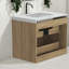 Meuble-lavabo en bois naturel avec lavabo, conception moderne peu encombrante