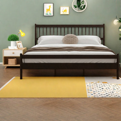 Rangement pour très grand lit, plateforme de ferme en bois de pin pour chambre à coucher spacieuse