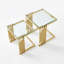 Ensemble de 2 tables basses dorées, plateau en verre trempé avec structure en acier inoxydable 201, table basse d'appoint moderne pour le salon et la chambre à coucher