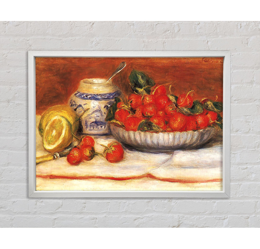 Renoir Bowl Of Strawberries - Einzelner Bilderrahmen Kunstdrucke auf Leinwand